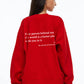 Pull ras du cou doublé polaire pour femme, imprimé slogan uni, simple et confortable, couleur unie