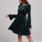 Women's Casual Long-sleeve Printed Velvet Dress
