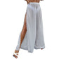Women Beach Pants Cover Ups Swimwears Sided High Slit Snowfl