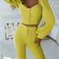 Casual Palace Style Bishop Sleeves Top Bell-bottom Pants Suit