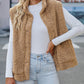 Autumn And Winter Solid Color Vest Women's European And American Leisure Style Button Pocket Warm Sleeveless Top
