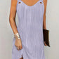 Women's European And American Solid Color Water Wave Pattern Sleeveless Dress