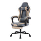 Gaming Chair, Ergonomic Computer Chair With Footrest And Massage Lumbar Support, Height Adjustable Swivel Video Game Chair For Adults, 300lb Max, Blue Beige