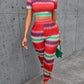 Ladies New Round Neck Printing Suit