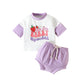 Ensemble t-shirt imprimé à manches courtes