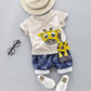 Boy's Cartoon Cute T-shirt Two-piece Set