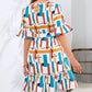 Round Neck Ruffled Tied Dress