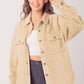 Women's Fashion Big Pit Strip Large Pocket Shirt Coat