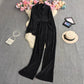 Socialite Temperament Leisure High Waist Drape Pleated Wide-leg Trousers