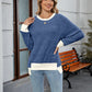 Pullover Knitting Loose Multicolor Top For Women