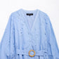 Fashionable Heat-Sealed Embroidered Elegant V-Neck Short Dress