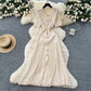 Women's French-style Single-breasted Knitted Dress Sweater