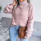 Women Turtleneck Long Sleeve Hollow Out Base Knit Sweater