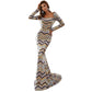 Robe de soirée à rayures et jupe pour femme, nouvelle collection