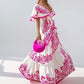 Elegant Chic Womens Printed V-neck Dress