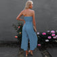 European And American Women's Ninth Loose Jumpsuit Wide Leg Pants