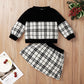 Jupe de costume bébé fille à imprimé écossais noir