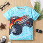 Fashion Children's Short-sleeved Cartoon Car Printing