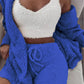 Ensemble pyjama décontracté et sexy pour femme, tenue d'hiver, doux et chaud, manches longues, nombril exposé, gilet et short