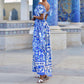 Women's Fashion Off-neck Bohemian Printed Dress