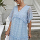 Robe décontractée en jacquard à boules de poils pour femme