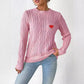 Love Stickers Autumn And Winter Round Neck Simple Pullover