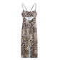 Female Animal Print Backless Dress
