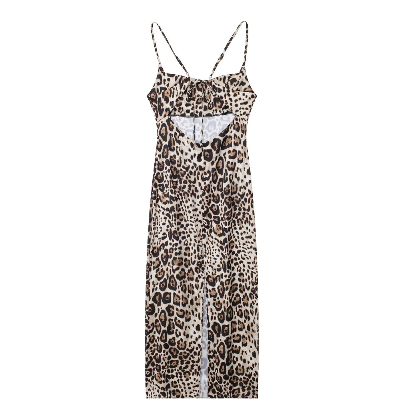 Female Animal Print Backless Dress