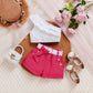 Sweet And Stylish Rose Red Bow Shorts