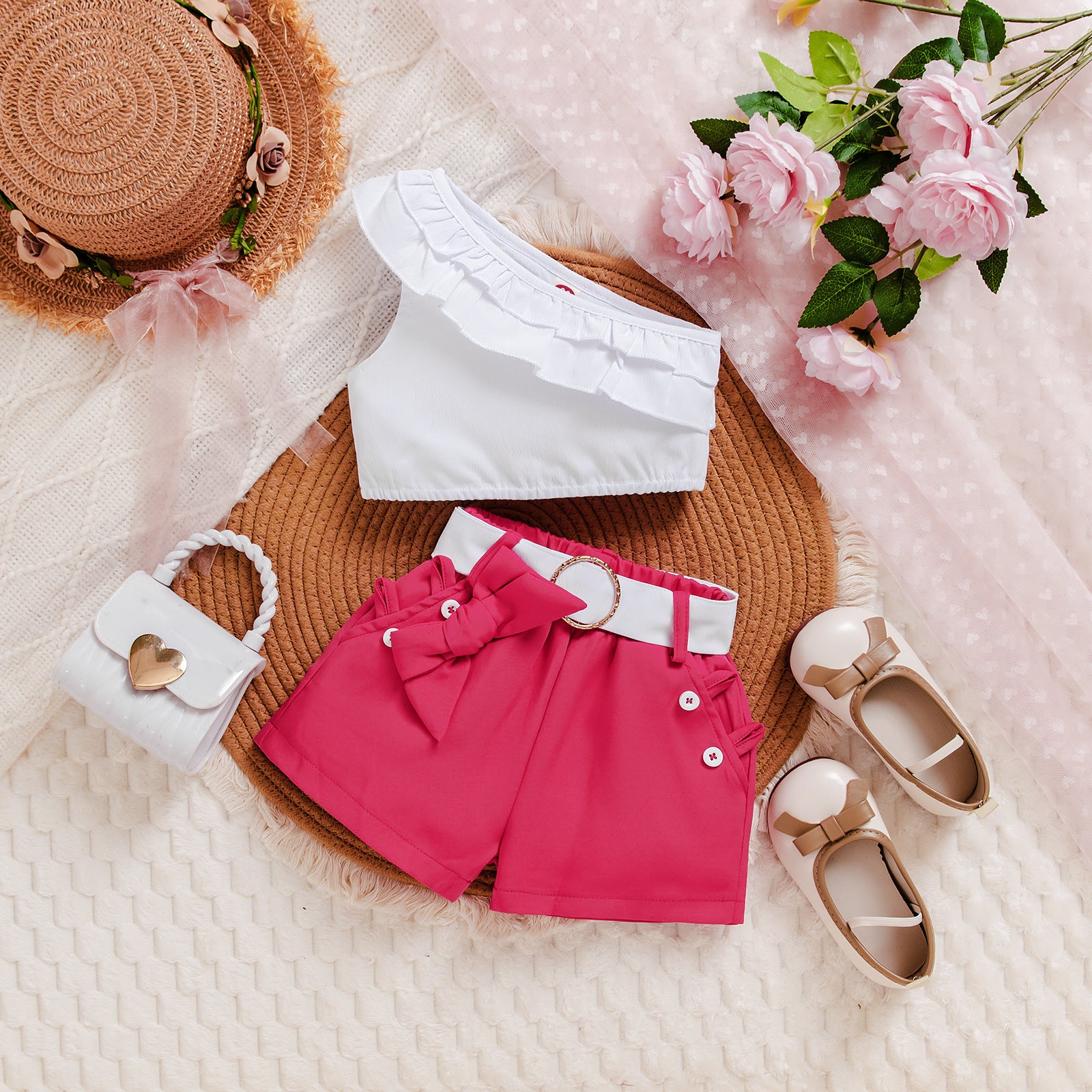 Sweet And Stylish Rose Red Bow Shorts