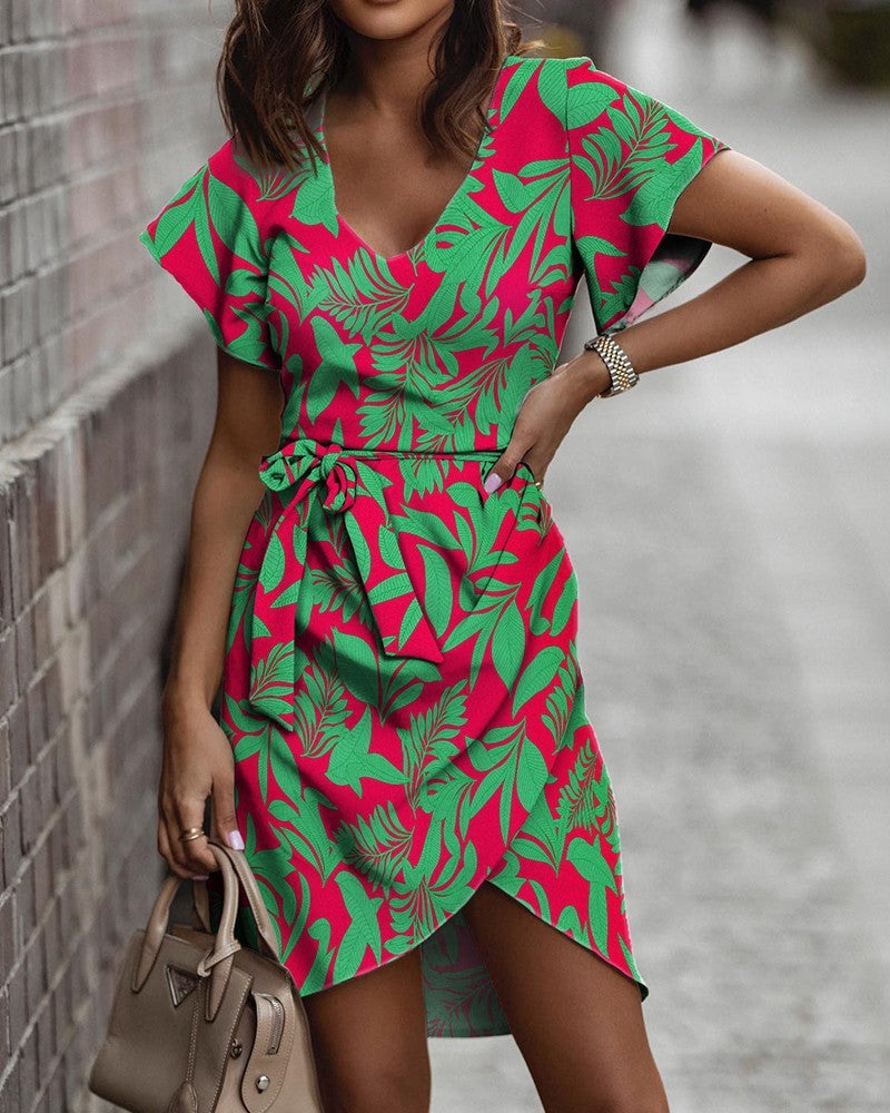 Robe imprimée mi-taille pour l'été