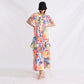 Summer Boat Neck Wooden Ear Design Short Sleeve High Waist Cake Dress