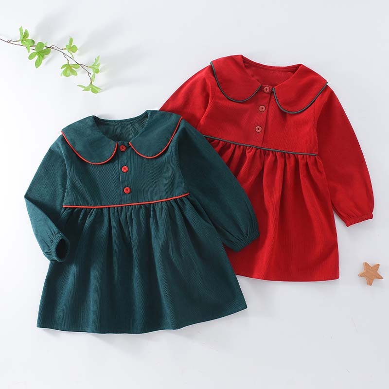 Robe en velours côtelé pour fille Robe de princesse pour bébé