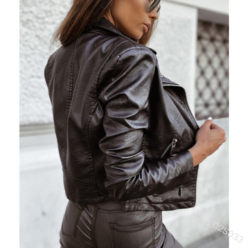 Women's Elegant Commuter Long Sleeve Zip Lapel Jacket