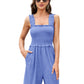 Women's Solid Color One-piece Shorts With Suspenders
