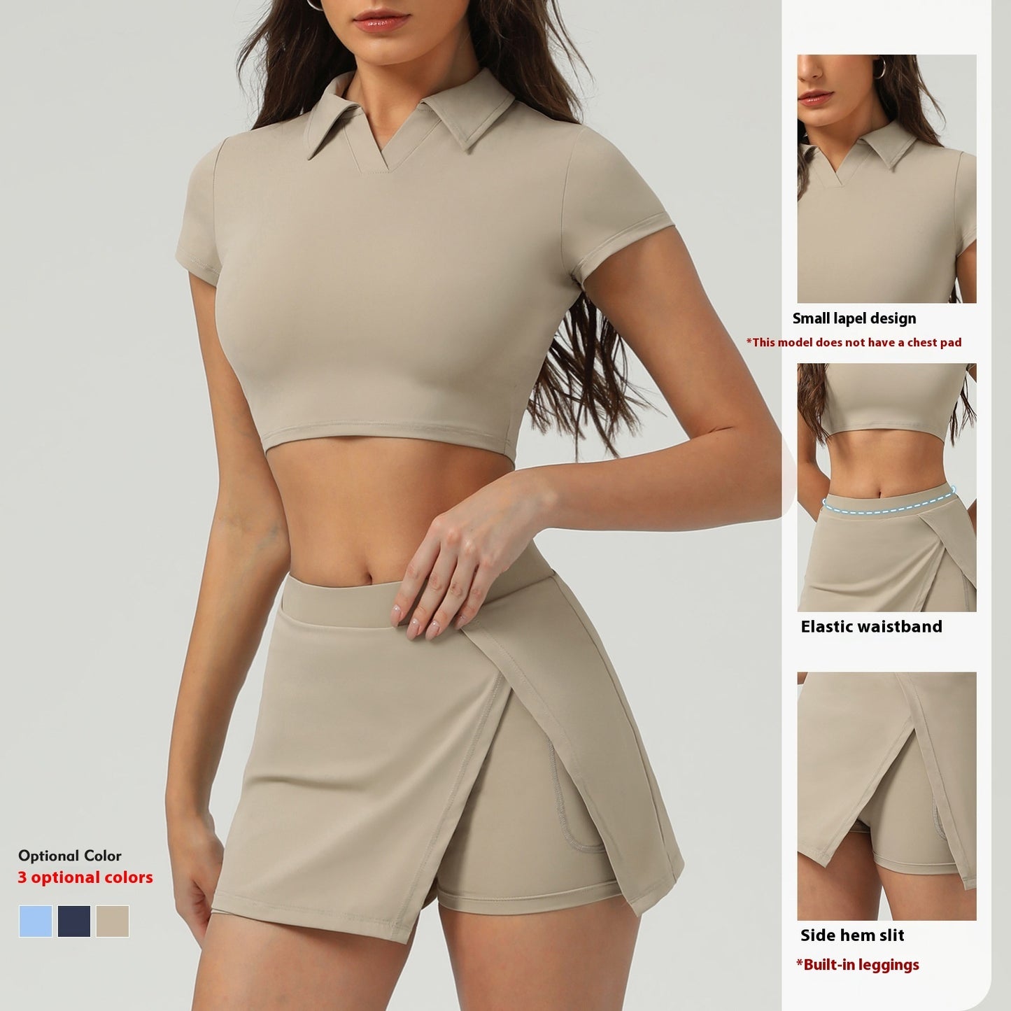 Short-sleeved Shirt Running Anti-emptied Pantskirt Two-piece Suit