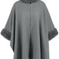 Fashionable Fur Collar Mid-length Coat Cape