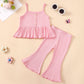 Girls' Tricolor Overall Dress Set
