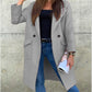 Manteau en laine à manches longues et col boutonné, couleur unie, automne et hiver