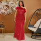 Robe de soirée sexy noire à paillettes et plumes pour femme