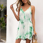 Summer Tie-dye V-neck Suspender Waist Jumpsuit