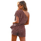 Women's European And American Loose Slant Collar Jumpsuit Shorts