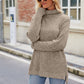 T-shirt ample à manches longues et col montant pour femme