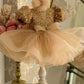 Girls Princess Dress With Puff Sleeve Sequins Children Puff Mesh