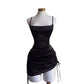 Lace-up Backless Spaghetti Straps Hip Skirt