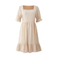 Short Sleeve Stitching Loose Solid Color Dress