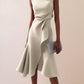 Women's Sleeveless Round Neck Red Temperament Dress