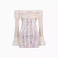 Off-shoulder Long Sleeve Skinny Lace Dress