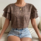 Women's Casual Loose Print Polka Dot Pullover Top