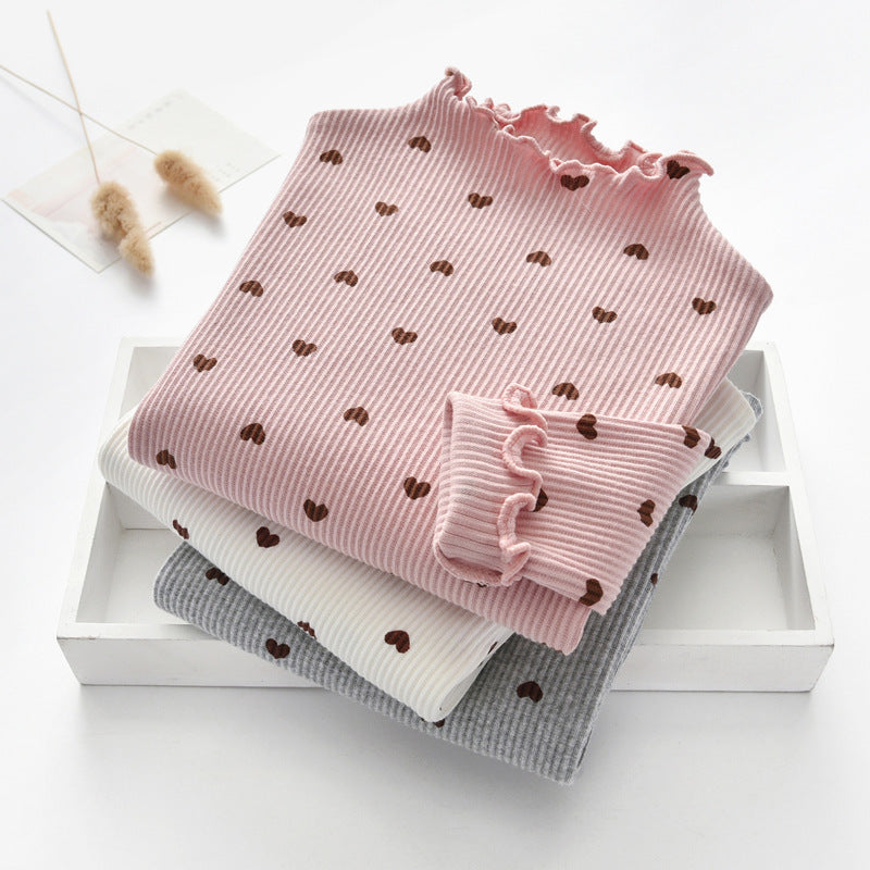 Chemise à manches longues printemps et automne Chemise à manches longues pour enfants Love